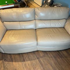Cream leather sofa