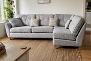 Grey Ez Living Corner Sofa/L shaped couch with matching footstool