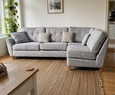 Grey Ez Living Corner Sofa/L shaped couch with matching footstool