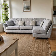 Grey Ez Living Corner Sofa/L shaped couch with matching footstool