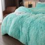 Luxury Fuzzy Duvet Cover Set Double Size Fluffy Comforter Cover Set for Double Bed Shaggy and Plush Soft Bedding Duvet Covers (Aqua Ombre,Double) Image 5