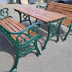 Cast iron Garden table and benches
