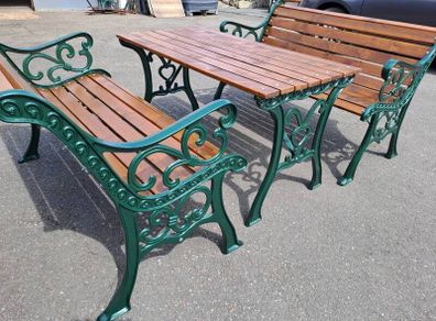Cast iron Garden table and benches