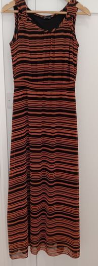 Black/Coral Stripe Dress