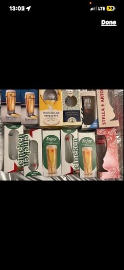 Birra Moretti Sale di mare guinness Pint Glass Beer Limited edition Heineken Stella Bavaria Pint Glasses Beer Heineken carlsberg Pint beer Glass brand new with box
