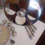Silver & Cut Glass Condiment Set. Image 9