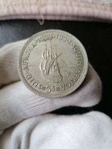 1952 South Africa Silver 5 Shillings Coin