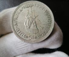 1952 South Africa Silver 5 Shillings Coin