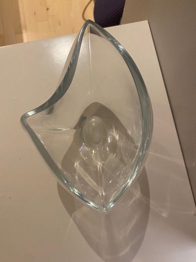 Vintage and Lovely quality unusal shape thick Glass vase