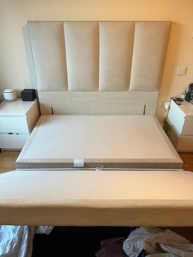 king size bed with ottoman