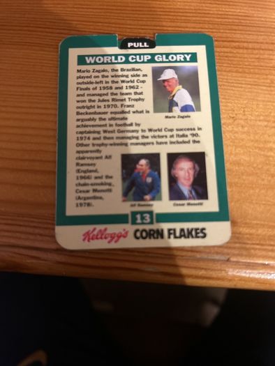 World Cup USA 94 - kellogg's corn flakes card collection