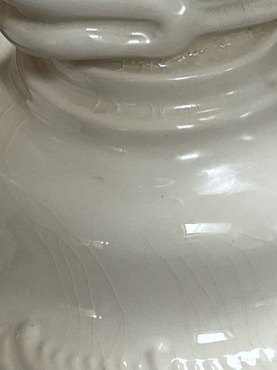 Vintage Leeds Creamware Dolphin / Fish Candlesticks