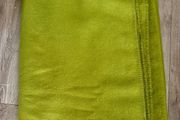 Green wool blanket, double bed size