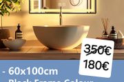 LED Bathroom Mirror Black Demister Dual LED Touch Switch