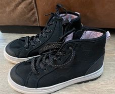 F&F black lace-up hi-tops with side zip