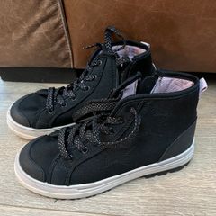 F&F black lace-up hi-tops with side zip