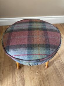 Harris tweed footstool