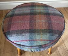 Harris tweed footstool