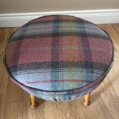 Harris tweed footstool