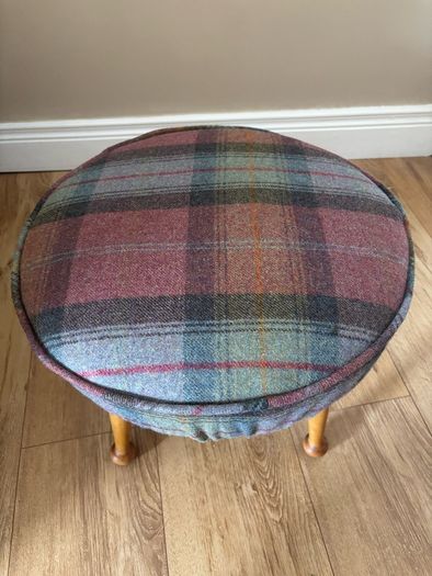 Harris tweed footstool