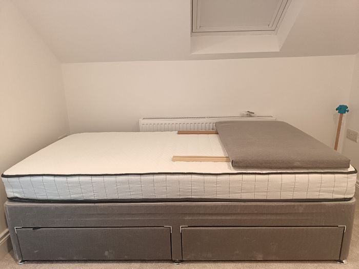 Single bed and mattress
