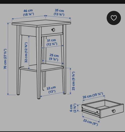 Hemnes bedside cabinets