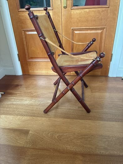 Inca Folding Teak/Leather Chair