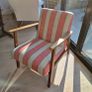 Newly Reupholstered Striped Accent Armchair Image 3