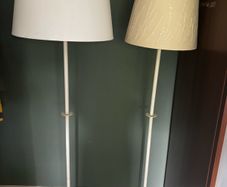 Take your pick - other photos added - 2 Matching ( exactly the same ) Tall Cream / Off White Tall Floor Standing Lamps - will sell individually