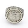 Vintage 925 Sterling Silver 1911 3d Threepence Coin Ring, Signed & Full British Hallmarks, 1975 Image 3