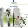 Set of 2 Folding Camping Chairs, Extra-Wide Lightweight Outdoor Chairs with Armrests, Cup Holder and a Side Pocket, 120kg Capacity per Chair - Grey Image 6