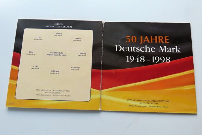 Germany Coins & Medal set 50 years Deutsche Mark 1948 - 1998