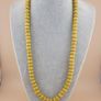 Antique Yellow African Style Glass Beads Strand 22 inches Image 5