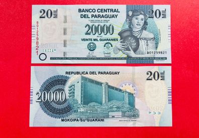 Paraguay   20,000 Guaranies   2007   Pick  230a. ( Uncirculated )