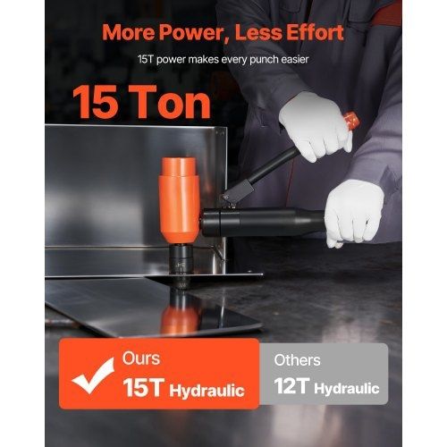 Knockout Punch Set, 147.1 kN Hydraulic Knockout Set, 12.7 to 101.6mm KO Tool Kit Hole Making Tool, KO Tools Kit W/10 Dies for Metal Electrical Cabinet, Electrical Control Cabinet, Switch Cabinet