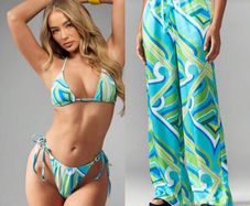 bikini with matching beach trousers