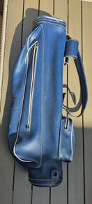 Vintage1930's Made in Scotland GREBAN Navy leather golf carry bag