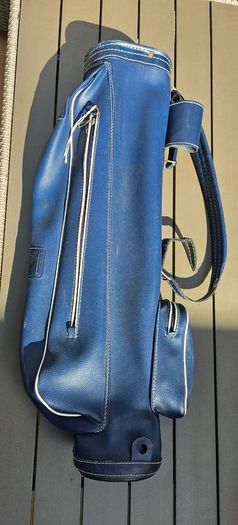 Vintage1930's Made in Scotland GREBAN Navy leather golf carry bag