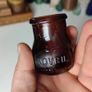 143 - Set of 4 Vintage 2oz Bovril Dark Brown Glass Embossed Letters Collectible Decorative Jars Image 4