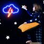 Neon Sign, Acrylic Cloud Lightning Led Neon Light Wall Light Led Wall Decor, Battery or USB Powered Light Up Acrylic Neon Sign for Bedroom, Kids Room, Bar, Party, Christmas (FREE POSTAGE) Image 4