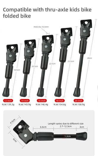 Kids Bike Kickstand Heavy Duty Parking Stand Foot Brace Support for Children Bicycle Side Mount 12 14 16 18 20 Inch Wheels