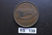 Irish Republic. One Penny (1940) Rare Year!