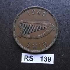 Irish Republic. One Penny (1940) Rare Year!