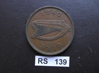 Irish Republic. One Penny (1940) Rare Year!
