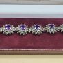 Vintage Sterling Silver Marcasite & Amethyst Bracelet Image 3