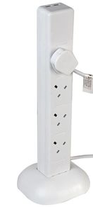 extension lead 8 Way Tower Extension Lead, 5m, White -