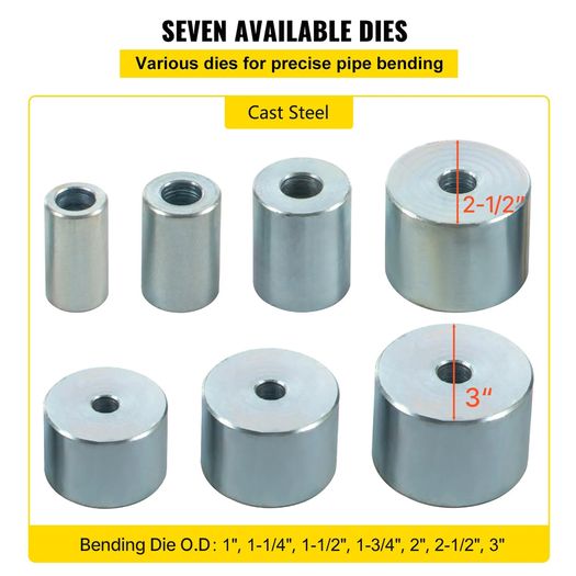 Manual Bender YP-9 Soild Round Square Bar Metal Bender with 7 Bending Dies, Metal Rod Bar Bender Bending Tool for Construction Site Auto Repair