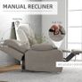 Recliner Armchair, Microfibre Reclining Chair with Adjustable Leg Rest, Cup Holder, for Home Living Room, Brown Image 3