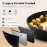 Kitchen Academy Non Stick Cookware, Pots Pans Sets with Lids 15PCS Black Induction Hob Pan Set, Saucepan Set, Granite Cookware, Nonstick Frying Pan, Cooking Pot Pancake Sets Non Toxic for All Hobs Image 4