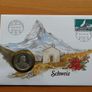 Swiss Herdsman coin stamp cover UNC 5 Francs 1987 Image 2